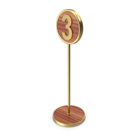 Golden 3 Number Stand PNG & PSD Images