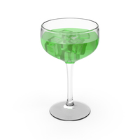 Green Cocktail Glass With Ice PNG & PSD Images