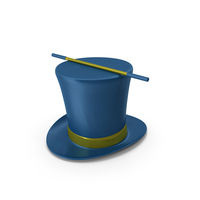 Blue Closed Magic Hat With Stick PNG & PSD Images
