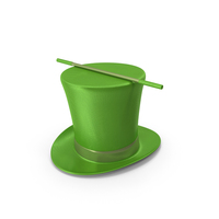 Green Closed Magic Hat With Stick PNG & PSD Images