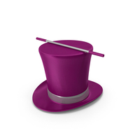 Pink Closed Magic Hat With Stick PNG & PSD Images