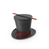 Red Closed Magic Hat With Stick PNG & PSD Images