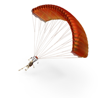 在强风PNG和PSD图像中磨损的骨骼降落伞