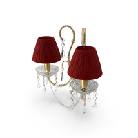 2 Bulb Wall Classical Lamp With Shade Red PNG & PSD Images