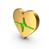 Gold Heart ECG Symbol PNG & PSD Images