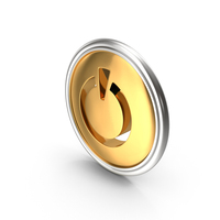 Golden Chrome Power Symbol PNG & PSD Images