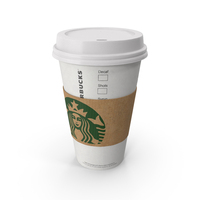 White Starbucks Paper Coffee Cup With Holder PNG & PSD Images