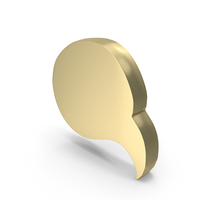 Golden Circular Speech Bubble PNG & PSD Images