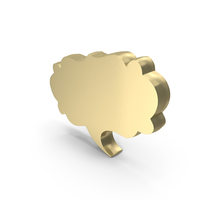 Golden Cloud Speech Bubble PNG & PSD Images