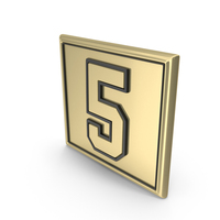 Gold Dual Number 5 Board PNG & PSD Images