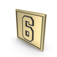 Gold Dual Number 6 Board PNG & PSD Images