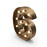 Metal Light Up Marquee Numbers 6 PNG & PSD Images