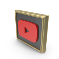 Gold YouTube Board Icon PNG & PSD Images