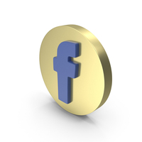 Gold Circular Facebook Icon PNG & PSD Images