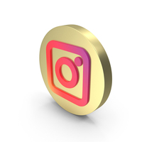 Gold Circular Instagram Icon PNG & PSD Images