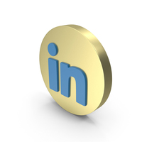 Gold Circular LinkedIn Icon PNG & PSD Images