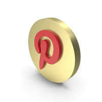 Gold Circular Pinterest Icon PNG & PSD Images