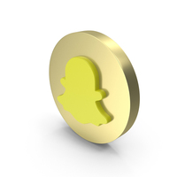 Gold Circular Snapchat Icon PNG & PSD Images