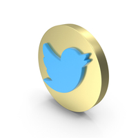 Gold Circular Twitter Icon PNG & PSD Images