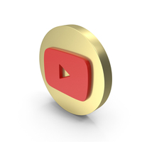 Gold Circular YouTube Icon PNG & PSD Images