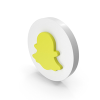 White Circular Snapchat Icon PNG & PSD Images
