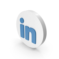 White Circular LinkedIn Icon PNG & PSD Images