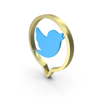 Gold Twitter Chat Icon PNG & PSD Images