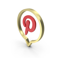 Gold Pinterest Chat Icon PNG & PSD Images