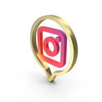 Gold Instagram Chat Icon PNG & PSD Images