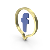 Gold Facebook Chat Icon PNG & PSD Images