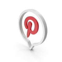 White Pinterest Chat Icon PNG & PSD Images