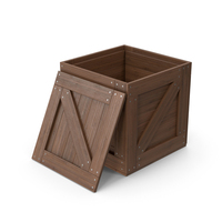 Open Dark Wood Box Crate PNG & PSD Images