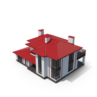 Modern Cottage Red Roof Brown Windows PNG & PSD Images