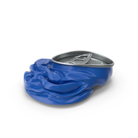 Aluminum Can Blue Flattened PNG & PSD Images