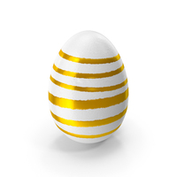 White Easter Egg Decorated With Golden Stripes PNG & PSD Images