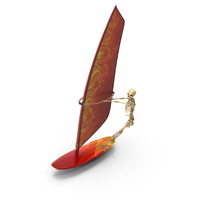 Worn Skeleton Wind Surfboarder PNG & PSD Images