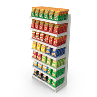 Supermarket Shelf Chips Display PNG & PSD Images