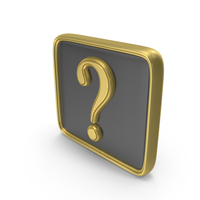 Question Mark Stylish Gold PNG & PSD Images