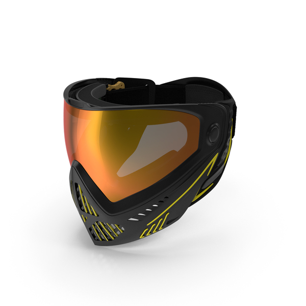 Airsoft Paintball Protective Mask Black Yellow PNG & PSD Images