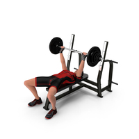 Athlete Bench Press With Straight Arms PNG & PSD Images