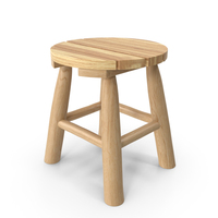 Natural Teak Stool PNG & PSD Images