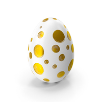 White Easter Egg Decorated With Golden Dots PNG & PSD Images
