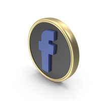 Gold Facebook Coin Icon PNG & PSD Images