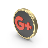 Gold Google Plus Coin Icon PNG & PSD Images