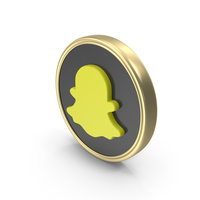 Gold Snapchat Coin Icon PNG & PSD Images