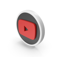 White YouTube Coin Icon PNG & PSD Images