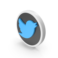 Social Media Icon Twitter Coin White PNG & PSD Images