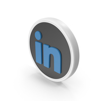 Social Media Icon Linkedin Coin White PNG & PSD Images