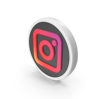 White Instagram Coin Icon PNG & PSD Images