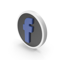 Social Media Icon Facebook Coin White PNG & PSD Images